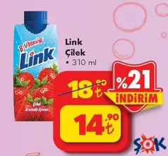 ÜLKER LİNK ÇİLEK 310 ML fiyat ve kampanya bilgisi